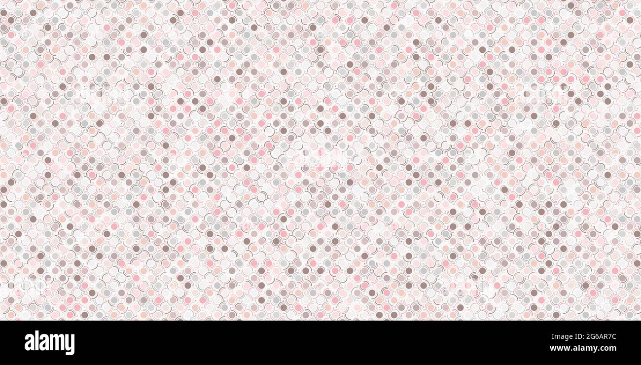 Sovrapposizione di cerchi di ripetizione senza giunture geometriche astratte. Colore pastello di disegno rosa per sfondo, tappeto, carta da parati, abbigliamento, avvolgimento, batik, tessuto Illustrazione Vettoriale
