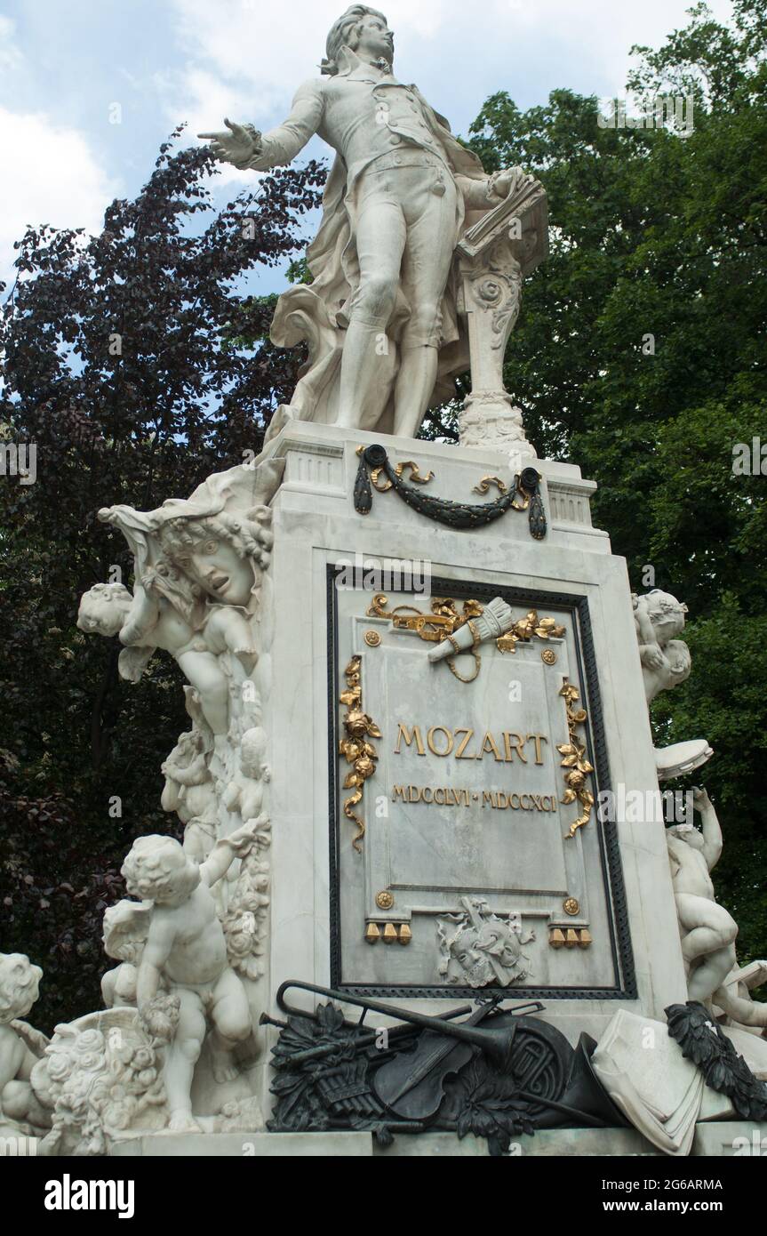 Monumento a Mozart Foto Stock