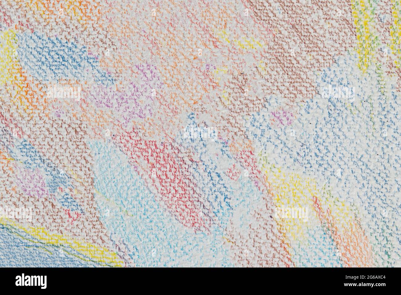 Disegno a matita astratto a colori su sfondo di carta. Foto Stock