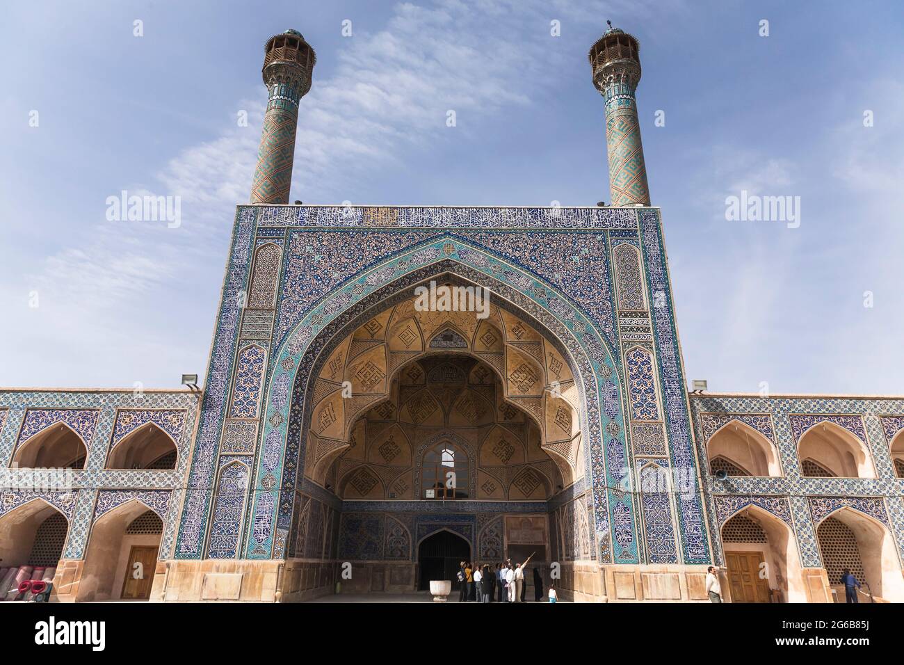 Edificio principale (sala di preghiera) e cortile della moschea del venerdì (moschea di Jameh), Isfahan (Esfahan), Provincia di Isfahan, Iran, Persia, Asia occidentale, Asia Foto Stock