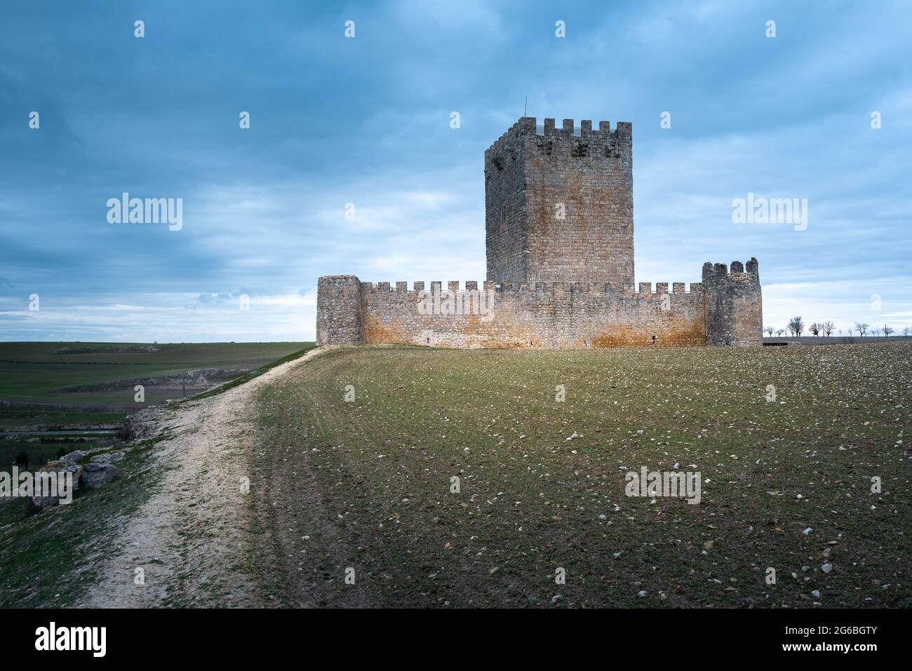 Castello di Tiedra, provincia di Valladolid, Spagna Foto Stock