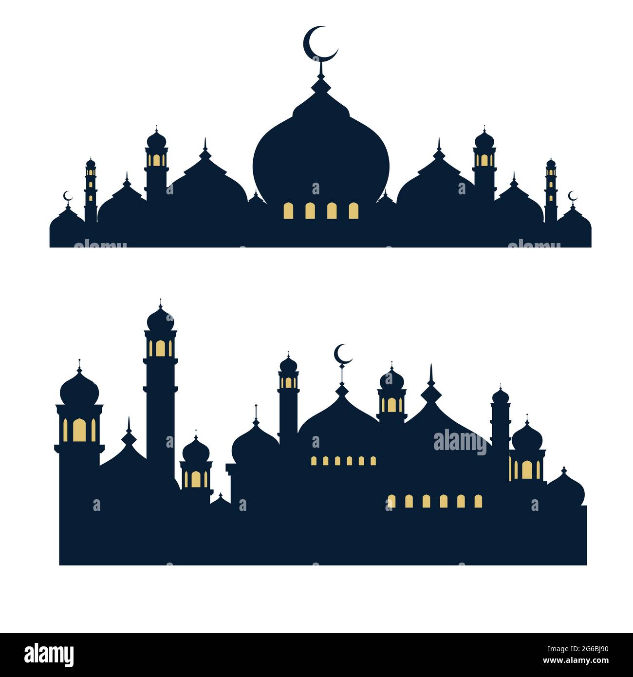 Modello di disegno di illustrazione vettoriale dell'icona della costruzione della moschea Illustrazione Vettoriale