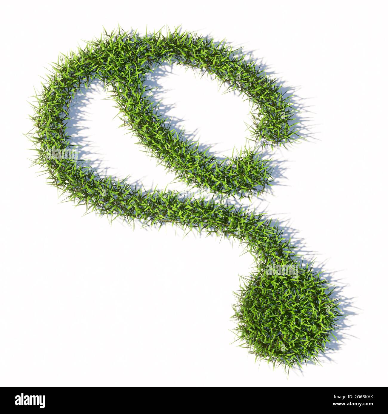 Concetto o concettuale verde estate prato erba forma simbolo isolato su sfondo bianco, segno di checkup stetoscopio. Foto Stock