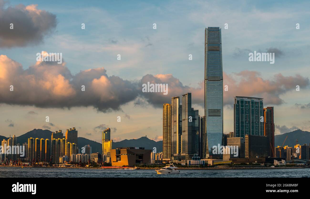 Il distretto culturale di Kowloon occidentale sarà sviluppato in uno dei più grandi quartieri culturali del mondo, combinando arte, istruzione e spazio pubblico. Hong Foto Stock