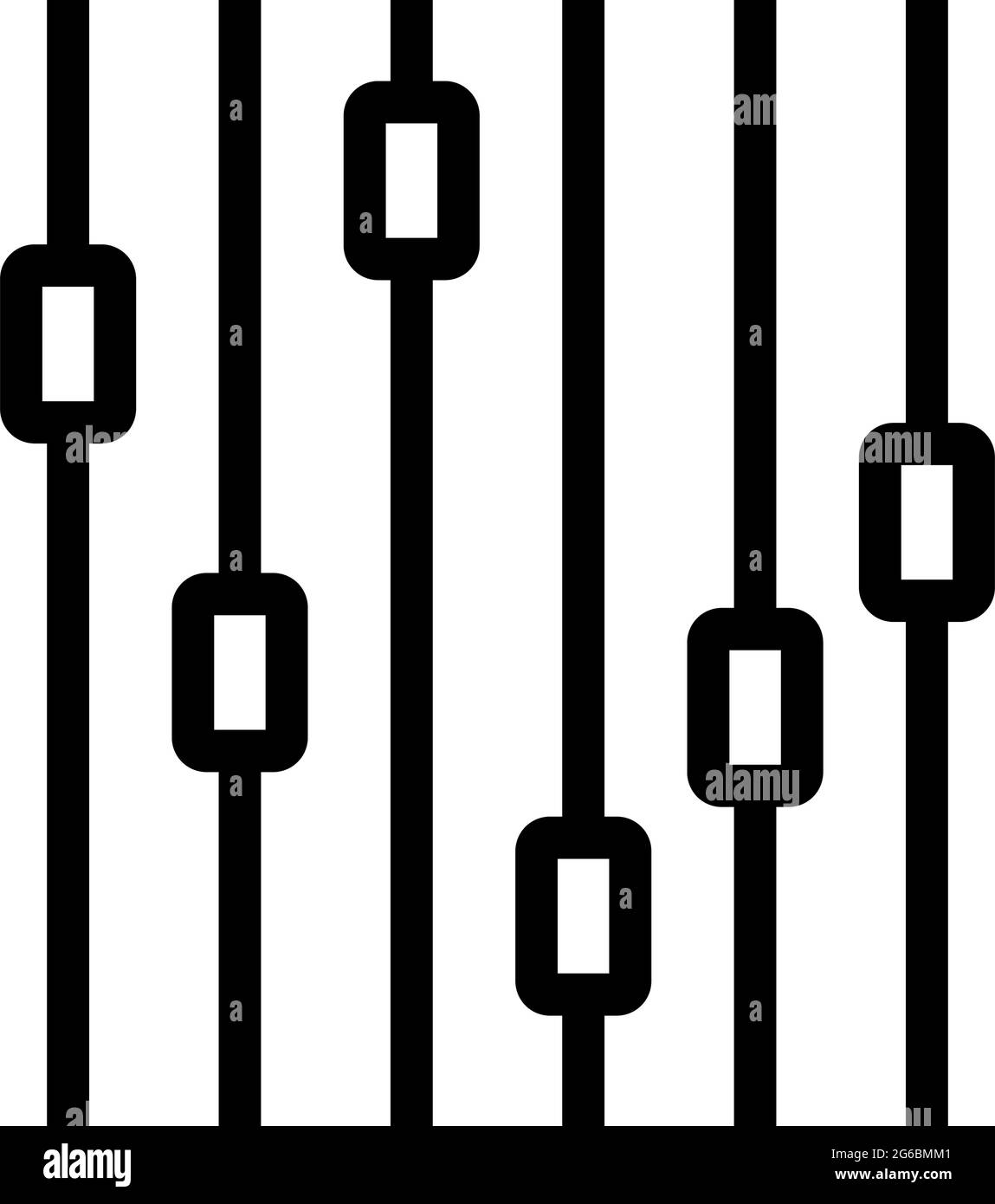 Icona Music Equalizer. Design audace con larghezza della traccia modificabile. Illustrazione vettoriale. Illustrazione Vettoriale