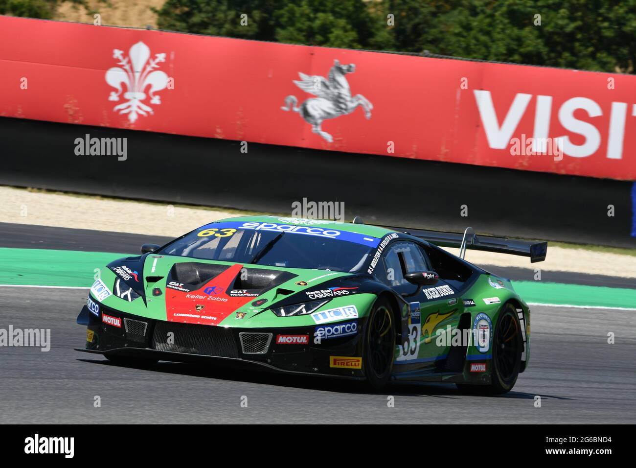 Circuito del Mugello, Italia - 2 luglio 2021: Lamborghini Huracan GT3 Evo del Team Imperiale Racing drive di di Folco Alberto - amici Andrea - Middleton Foto Stock