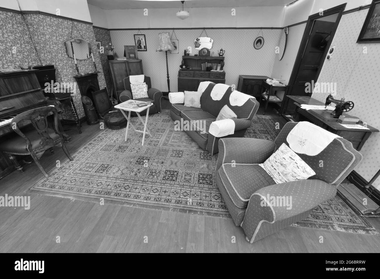 Una replica di una lounge degli anni '40. Foto Stock