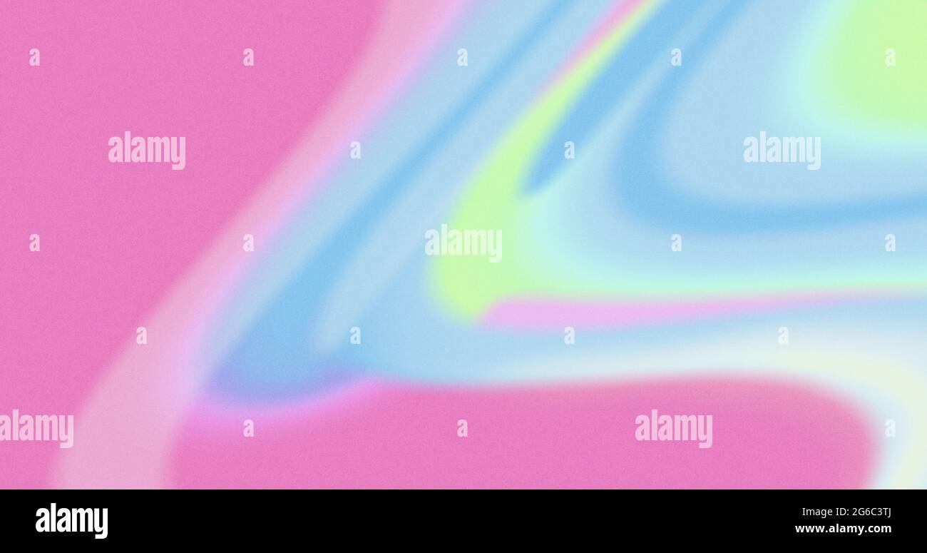 Il colore rosa pastello sfocato e il liquido blu si muovono organicamente Foto Stock