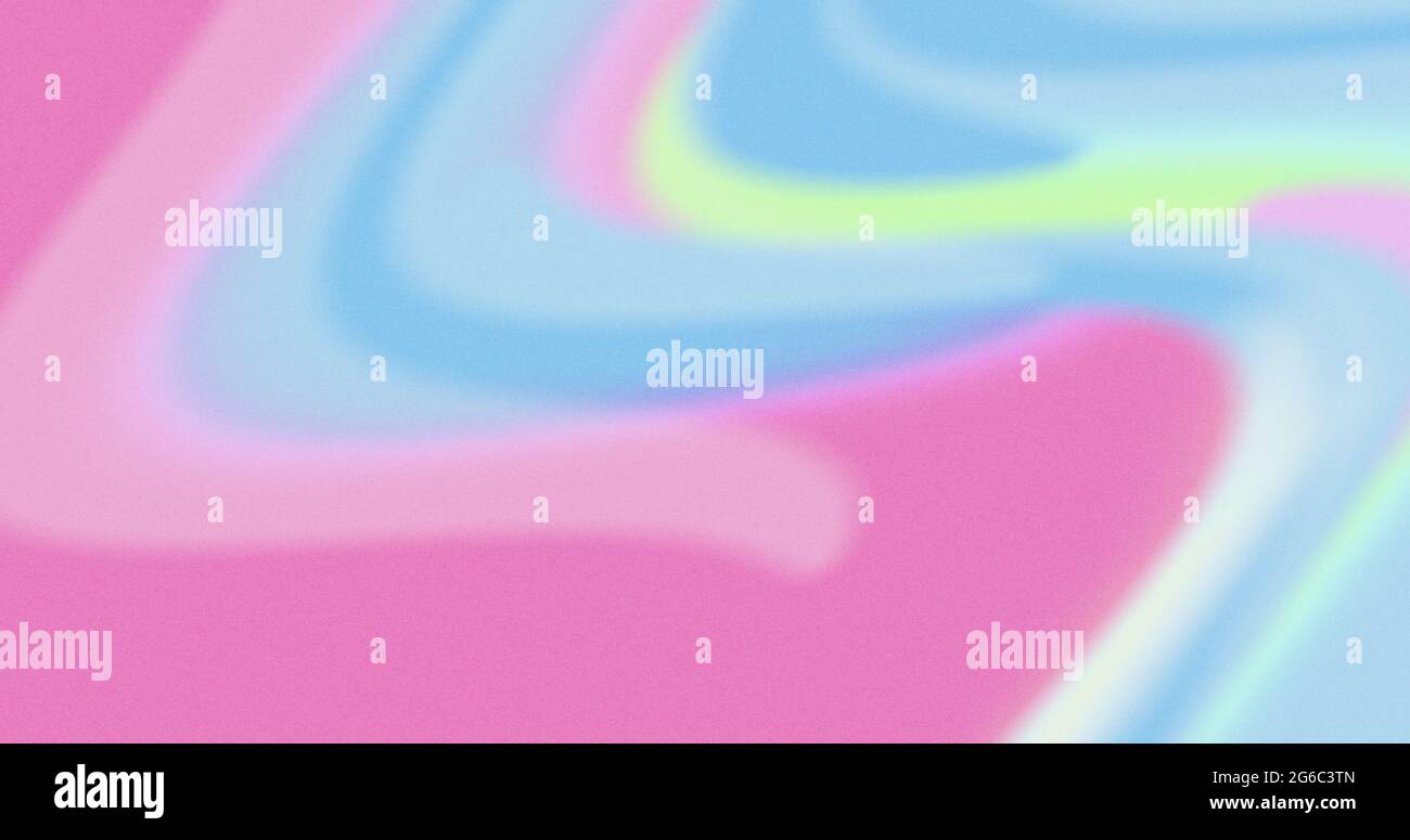 Il colore rosa pastello sfocato e il liquido blu si muovono organicamente Foto Stock