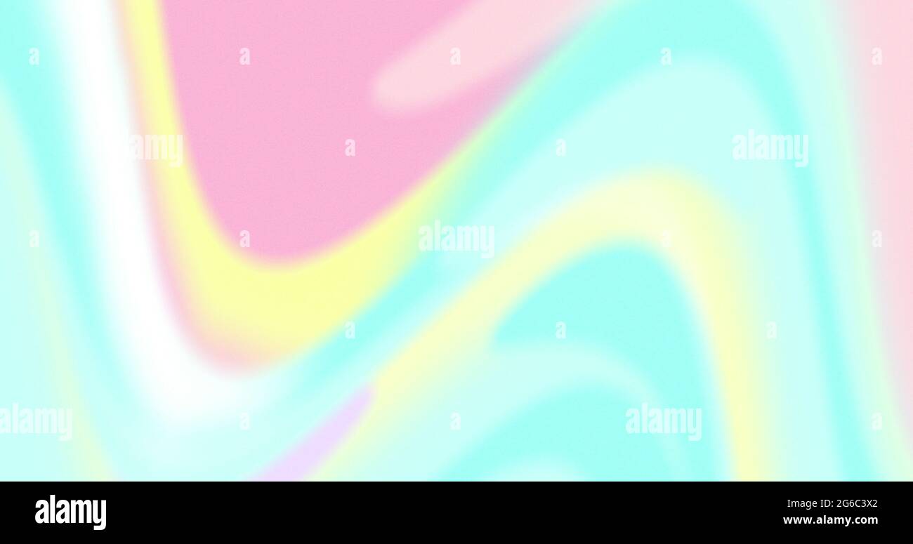 Defocused colore rosa pastello giallo e blu fluido vortice mescolando organicamente Foto Stock