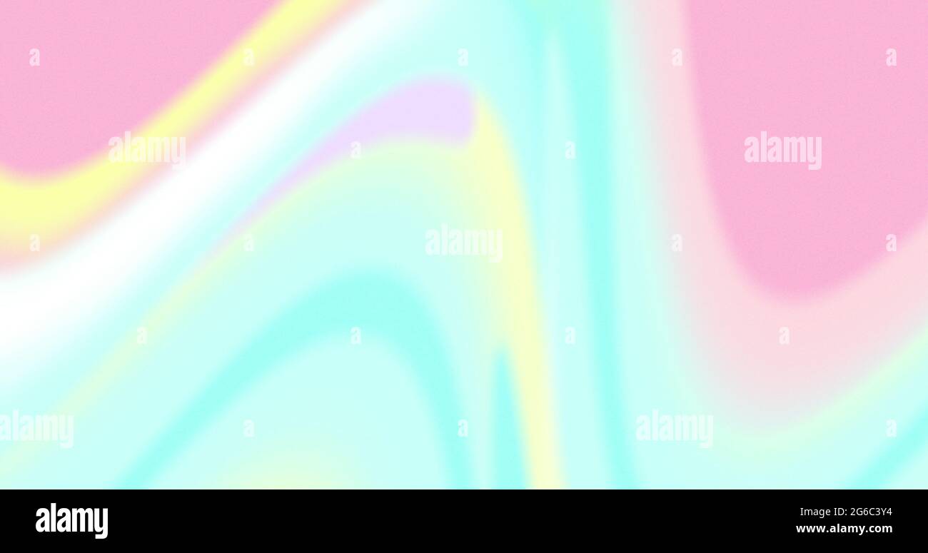 Defocused colore rosa pastello giallo e blu fluido vortice mescolando organicamente Foto Stock