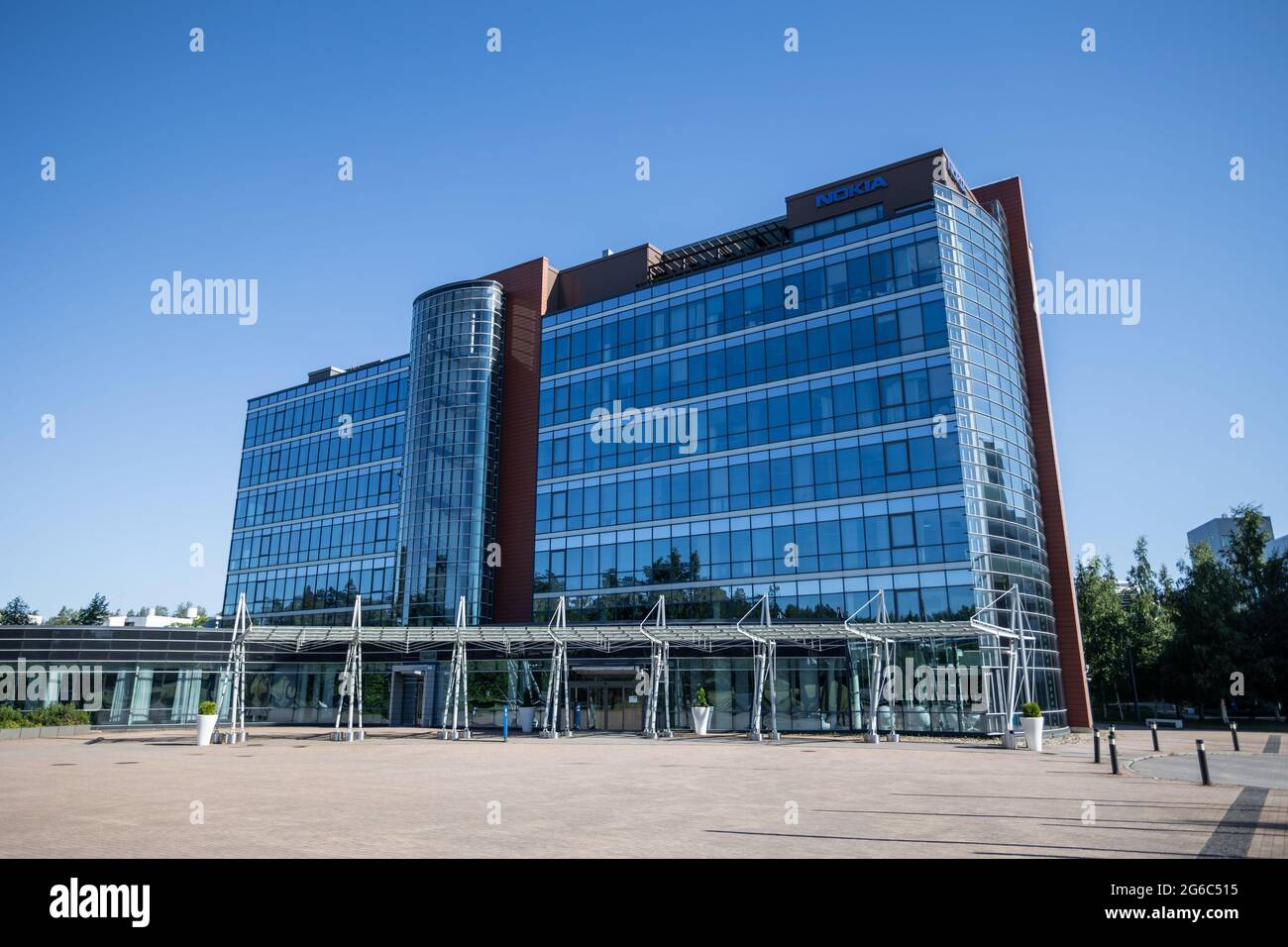 Nokia Corporation edificio sede in estate. Foto Stock