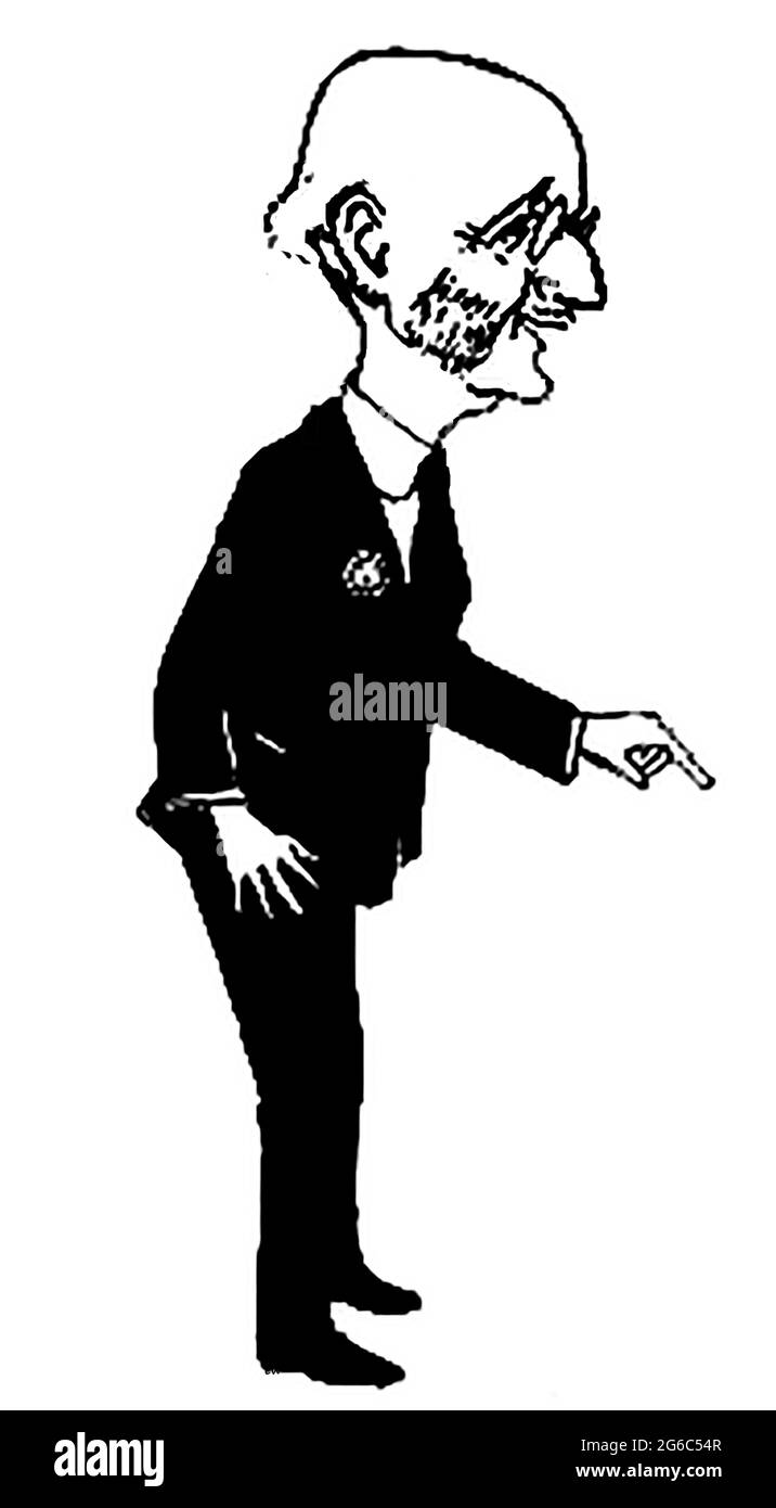 Henry Clews, (1834 – 1923), è stato un ricco banchiere, finanziatore e autore di Wall Street britannico-americano - da un libro di caricature di cartoni animati di personaggi famosi del tempo dell'artista Giovanni Viafora (USA) Foto Stock