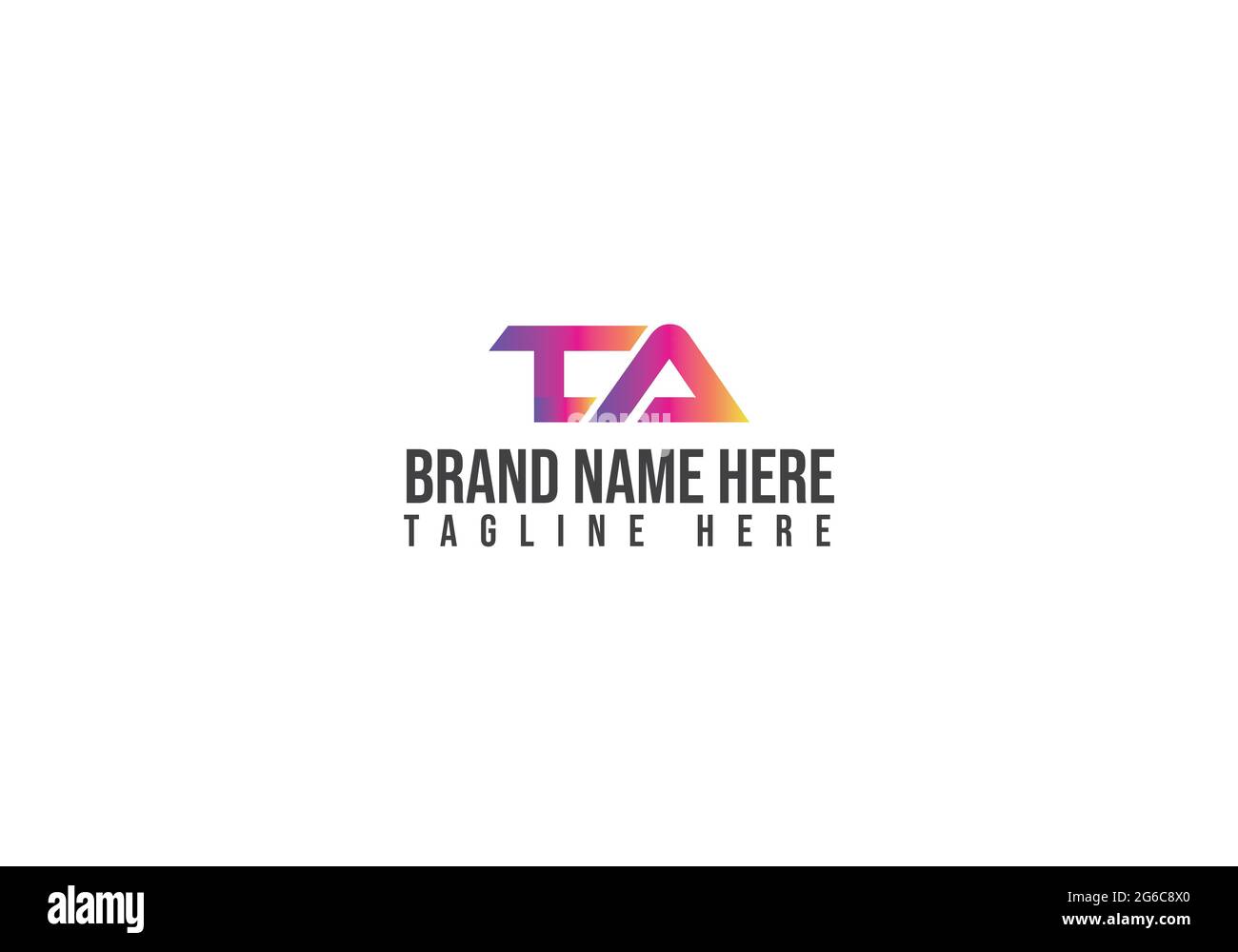 Design con logo lettera TA Illustrazione Vettoriale