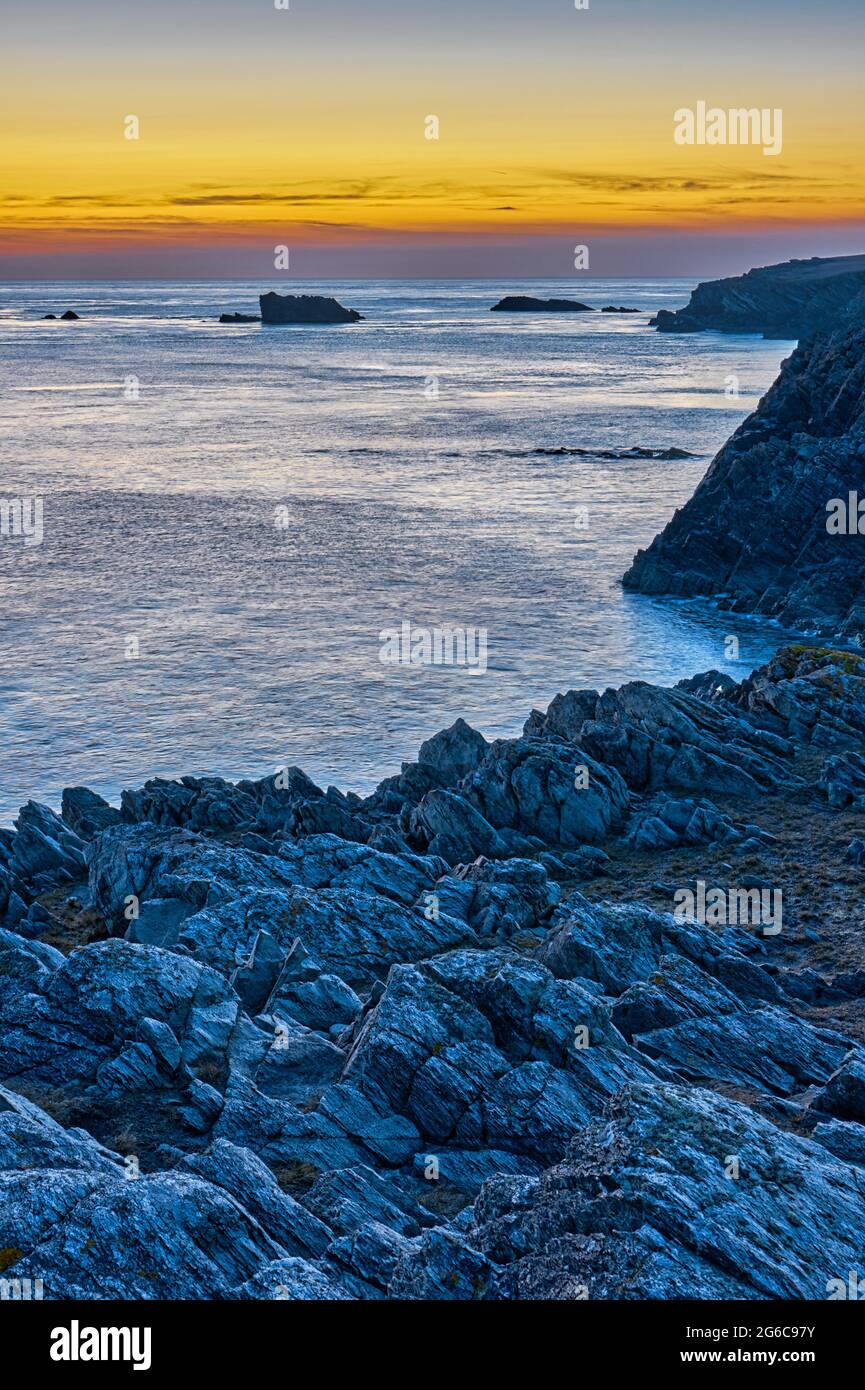 Tramonto sulla costa anglesey Foto Stock