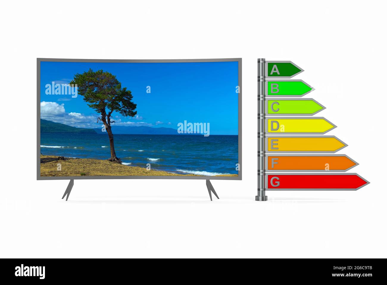 tv su sfondo bianco. Illustrazione 3D isolata Foto Stock