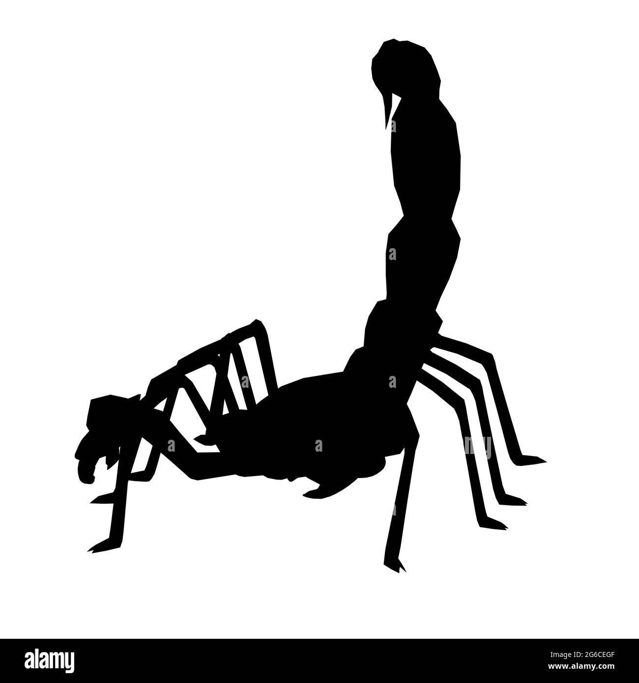 Silhouette Scorpion isolata su sfondo bianco. Illustrazione vettoriale. Illustrazione Vettoriale