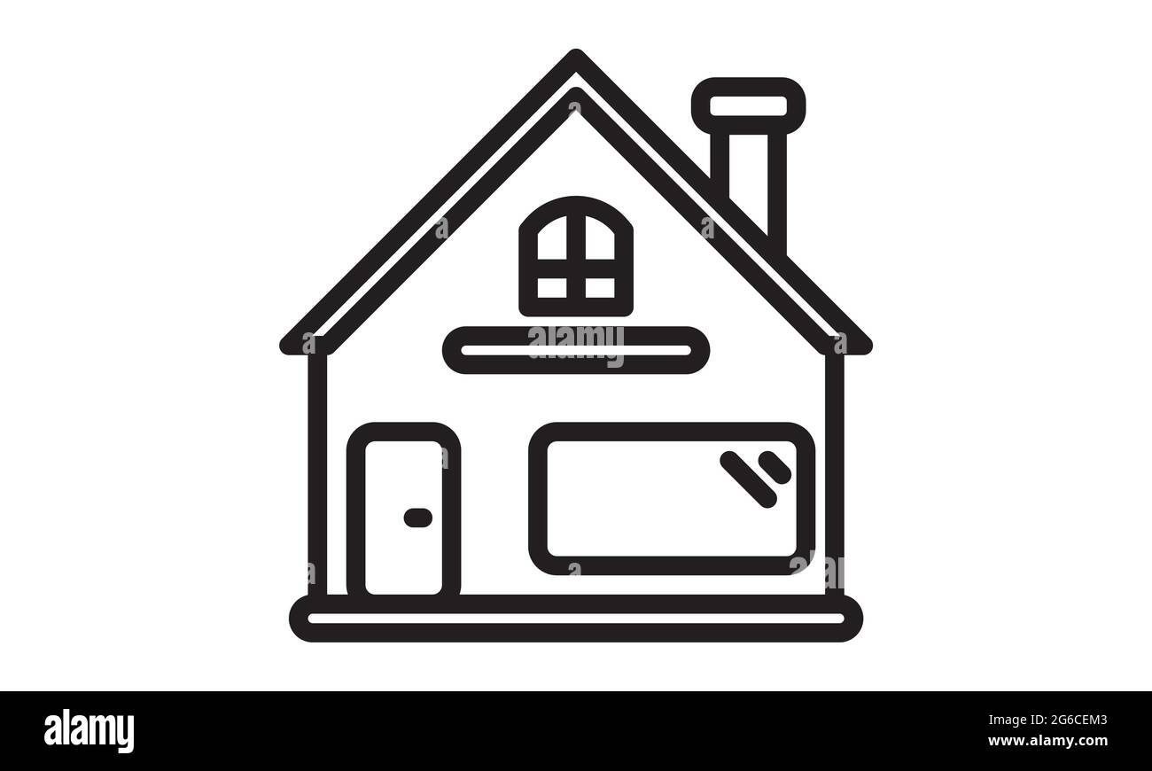 Icona di costruzione della casa sull'immagine vettoriale bianca Illustrazione Vettoriale
