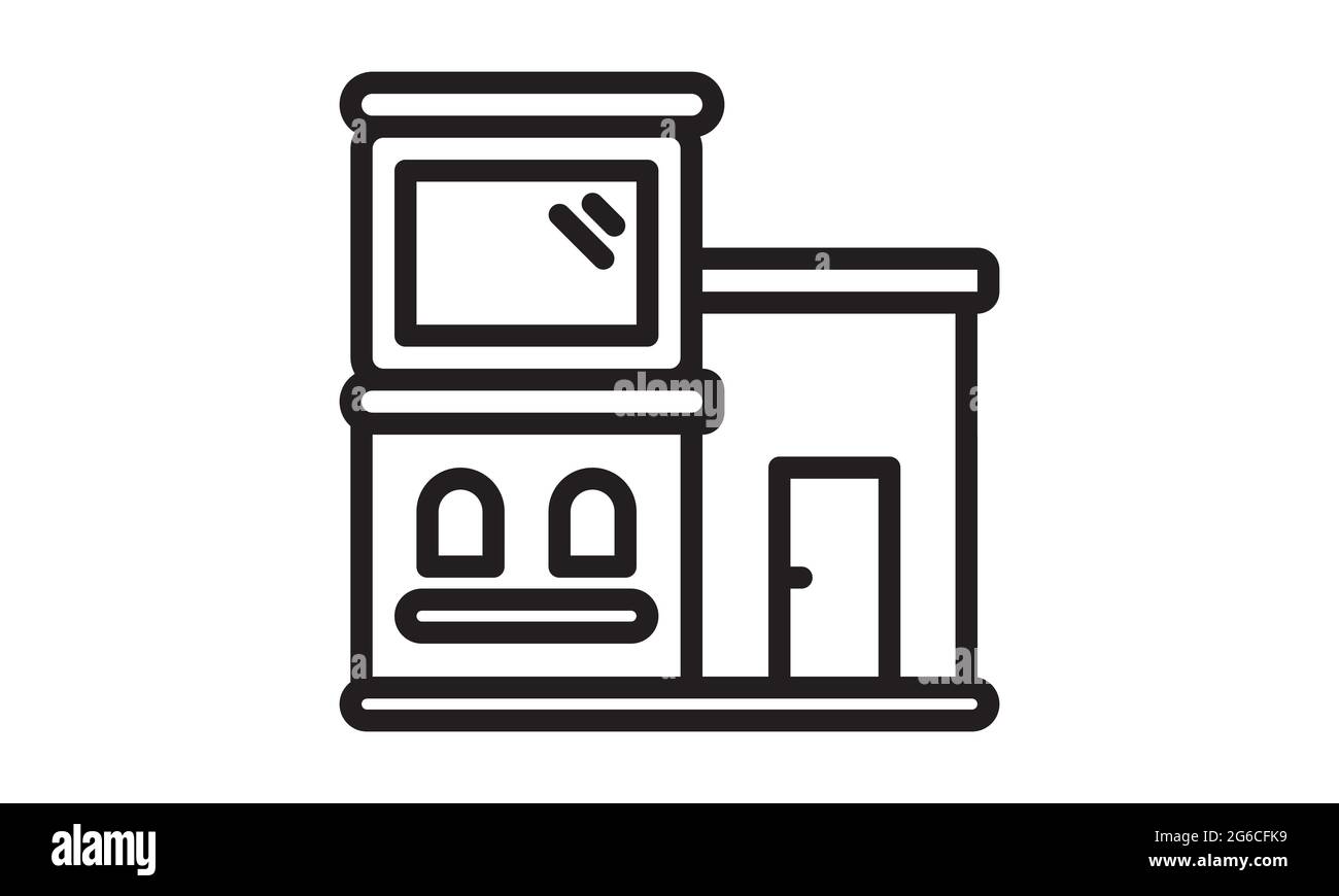 Icona di costruzione della casa sull'immagine vettoriale bianca Illustrazione Vettoriale