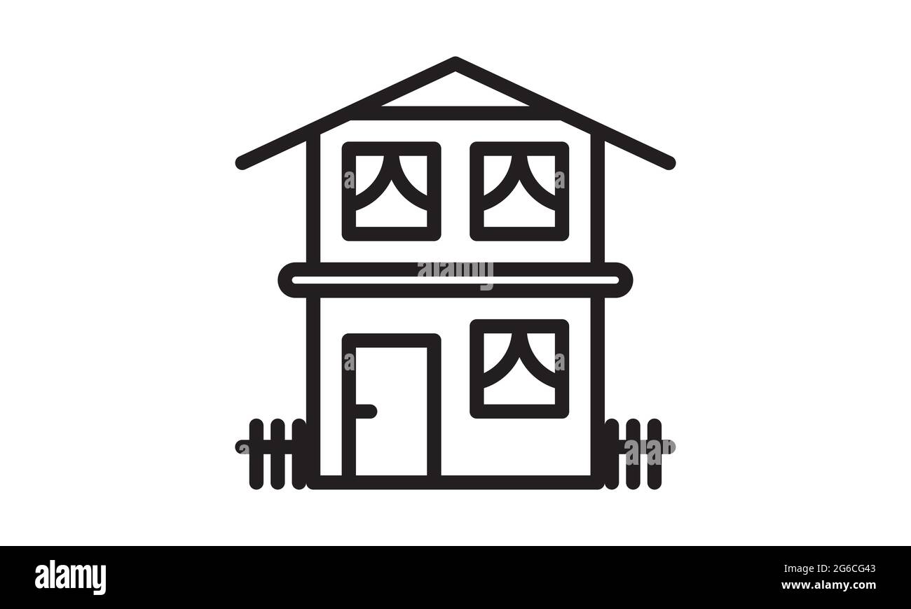 Icona di costruzione della casa sull'immagine vettoriale bianca Illustrazione Vettoriale