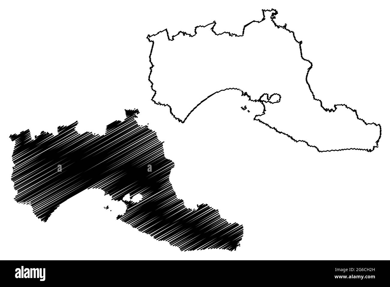 Provincia di Taranto (Italia, Repubblica Italiana, Regione Puglia) mappa illustrazione vettoriale, abbozzamento Provincia della mappa ionica Illustrazione Vettoriale