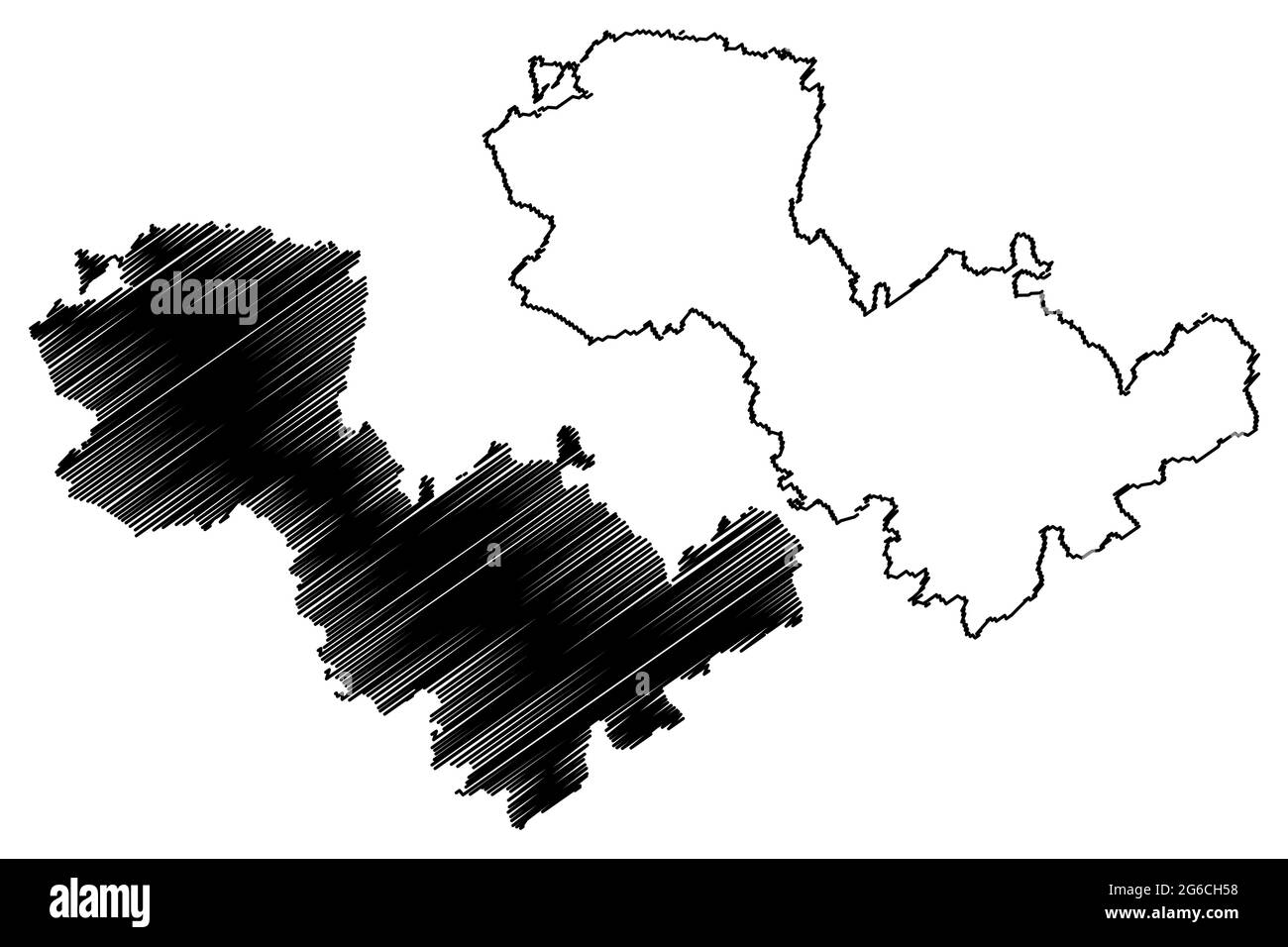 Provincia di Terni (Italia, Repubblica Italiana, Regione Umbria) mappa illustrazione vettoriale, schizzo della mappa Provincia di Terni Illustrazione Vettoriale