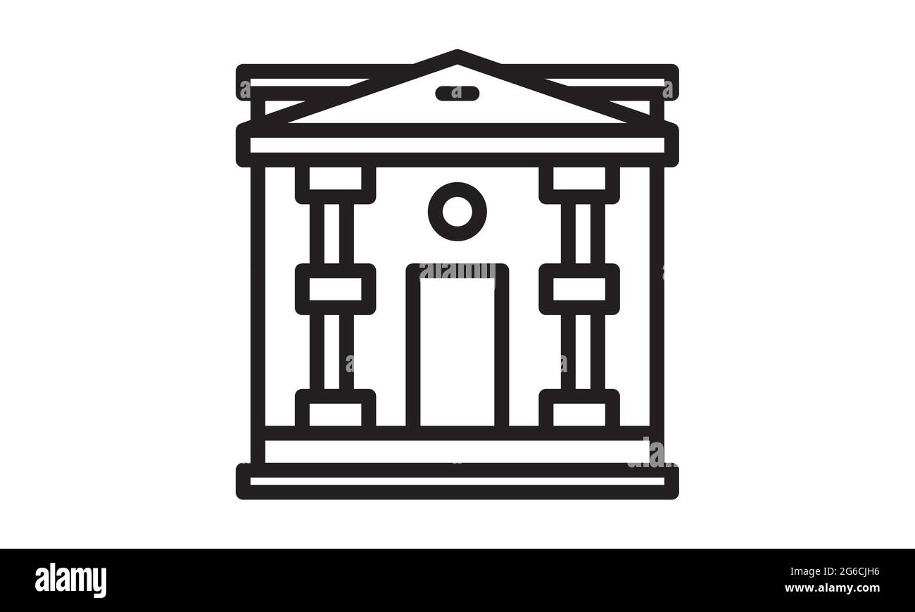 Immagine vettoriale piatta con l'icona della banca Illustrazione Vettoriale