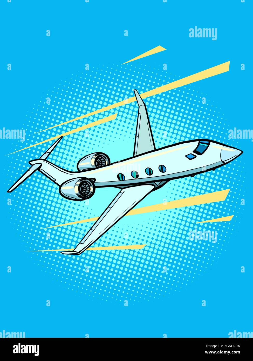 aereo privato per passeggeri jet, velocità e prestigio aziendale Illustrazione Vettoriale