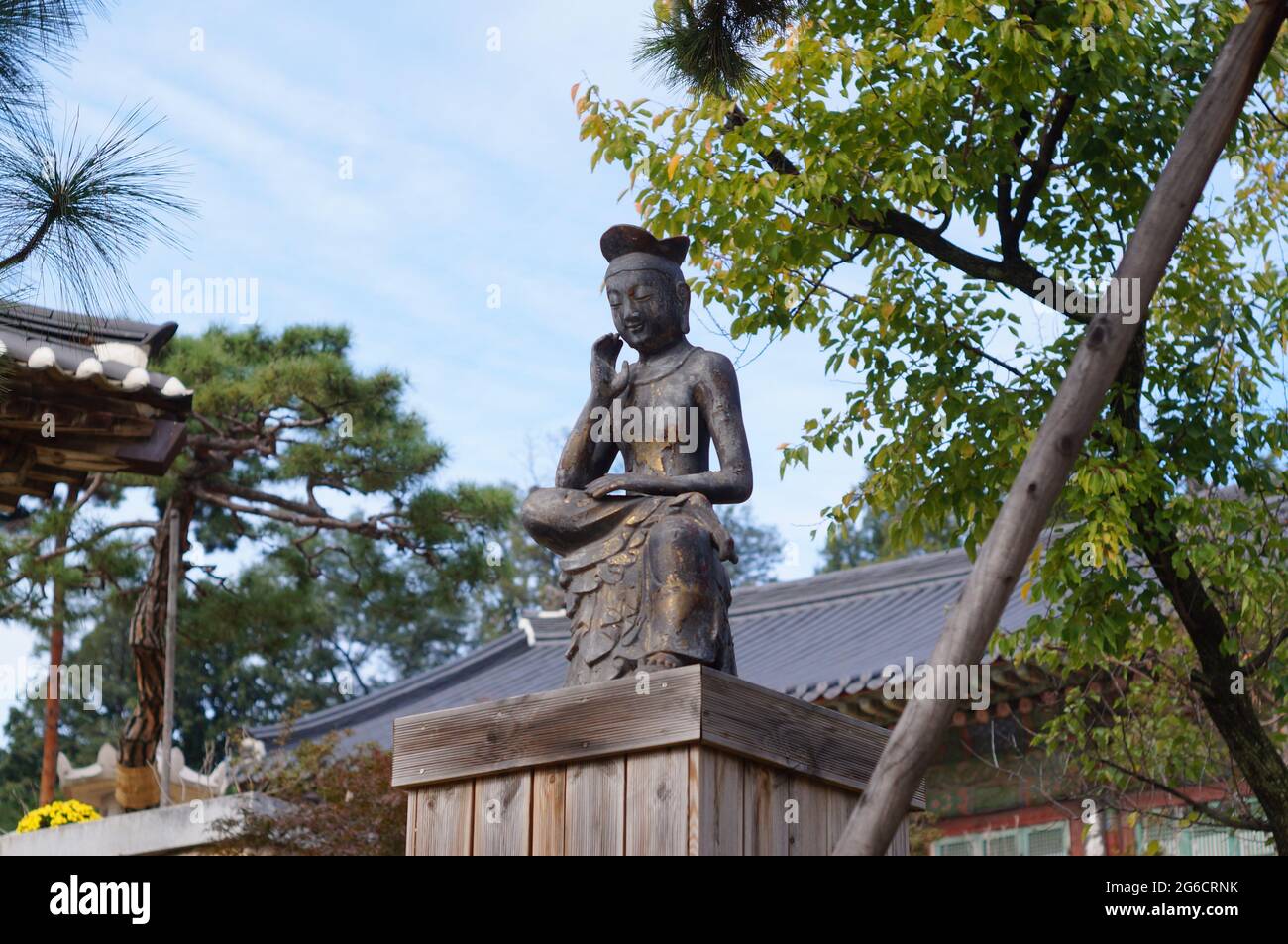 Statua di Bongeunsa - Seoul 2019 Autunno Foto Stock