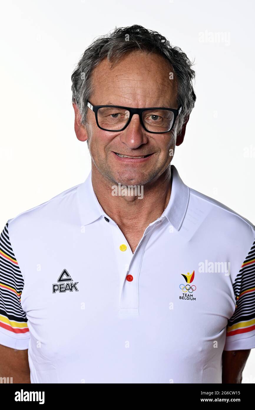 Patrick Himschoot ha ritratto durante una foto per il Comitato Olimpico Belga BOIC - COIB prima dei Giochi Olimpici di Tokyo 2020, a Bruxelles, Monda Foto Stock