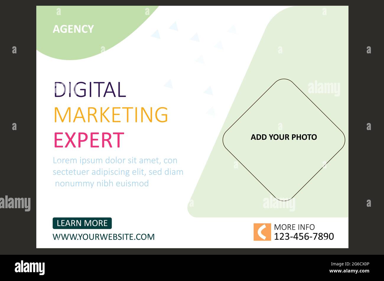 Modello di volantino per esperti di marketing digitale Illustrazione Vettoriale