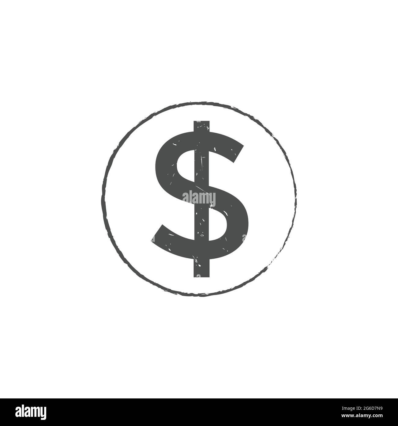 Disegno vettoriale di sigillo di bollo di grunge DEL dollaro DEGLI STATI UNITI. Simbolo della valuta tradizionale con design a forma di sigillo con francobollo a grunge Illustrazione Vettoriale