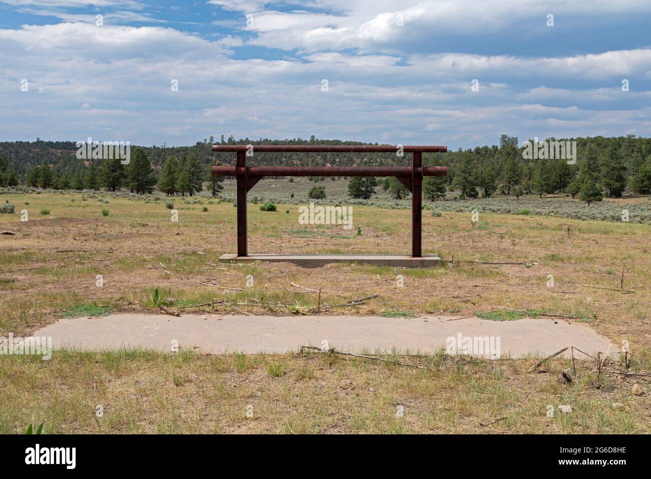 Dulce, New Mexico - il sito del progetto Gasbuggy, un'esplosione nucleare del 1967 progettata per fratturare la roccia per estrarre gas naturale. Il progetto faceva parte di o Foto Stock