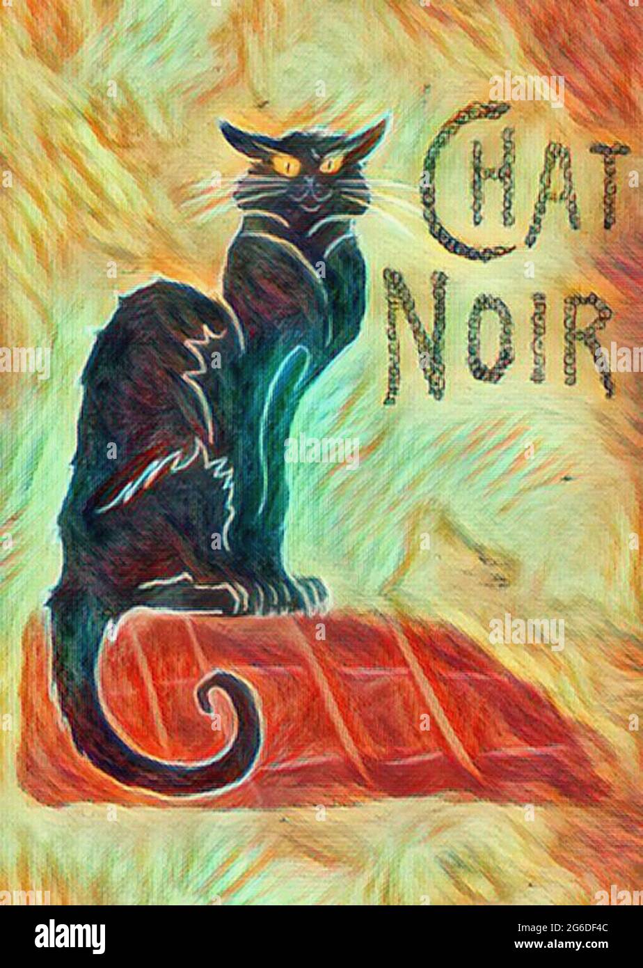 le chat noir artwork Foto Stock