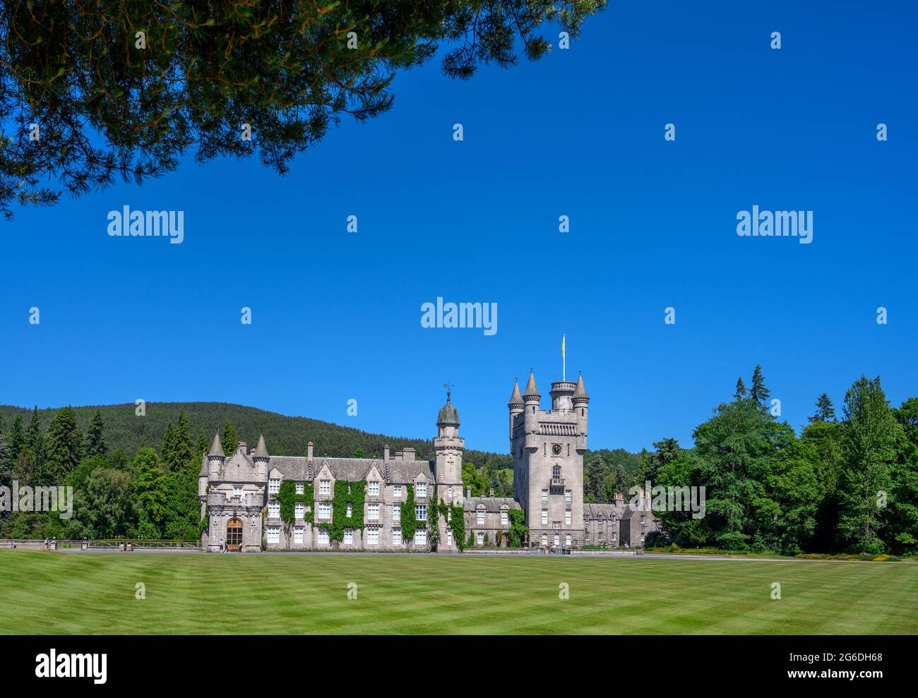 Balmoral Castle, nr Crathie, Royal Deeside, Aberdeenshire, Scozia, REGNO UNITO Foto Stock