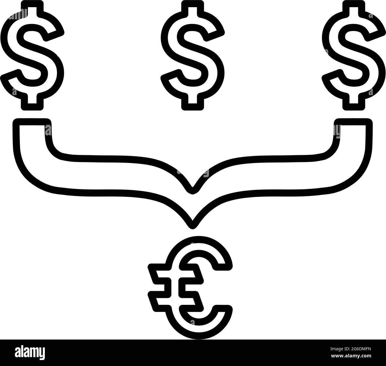 Aggregatore, dollaro, icona di scambio - da utilizzare per scopi commerciali, supporti di stampa, web o qualsiasi tipo di progetto. File EPS vettoriale. Illustrazione Vettoriale