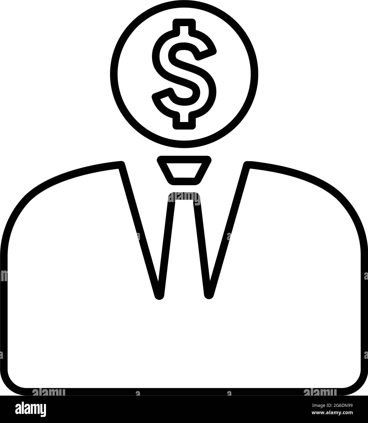 Banchiere, icona uomo d'affari è isolato su sfondo bianco. Da utilizzare per la grafica e il web design o per scopi commerciali. File EPS vettoriale. Illustrazione Vettoriale