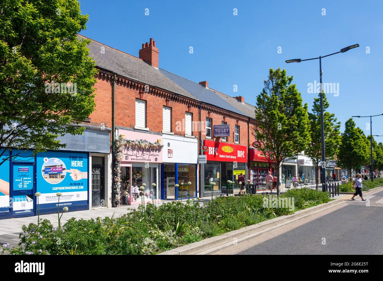 Station Road, Ashington, Northumberland, Inghilterra, Regno Unito Foto Stock