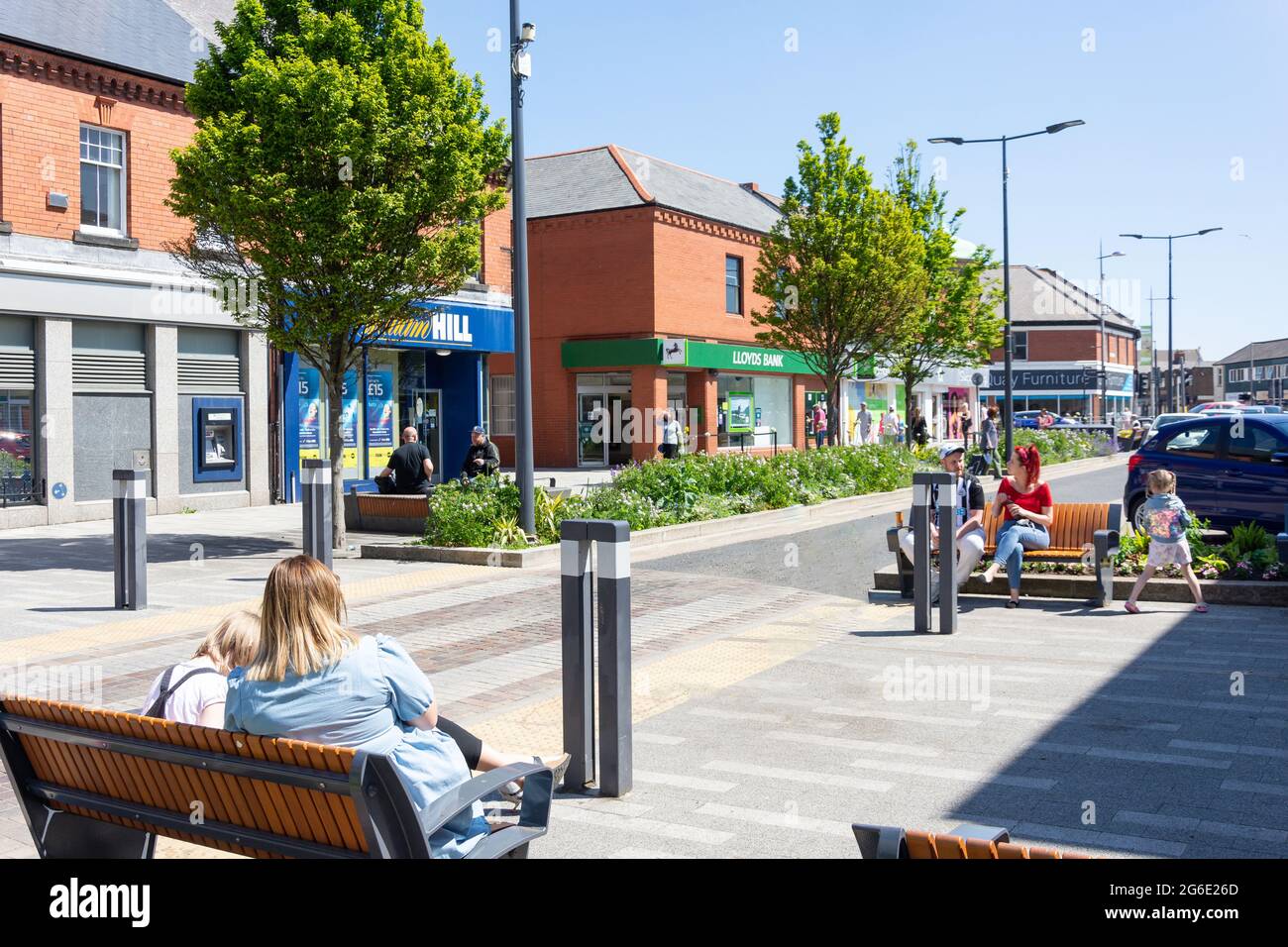 Station Road, Ashington, Northumberland, Inghilterra, Regno Unito Foto Stock