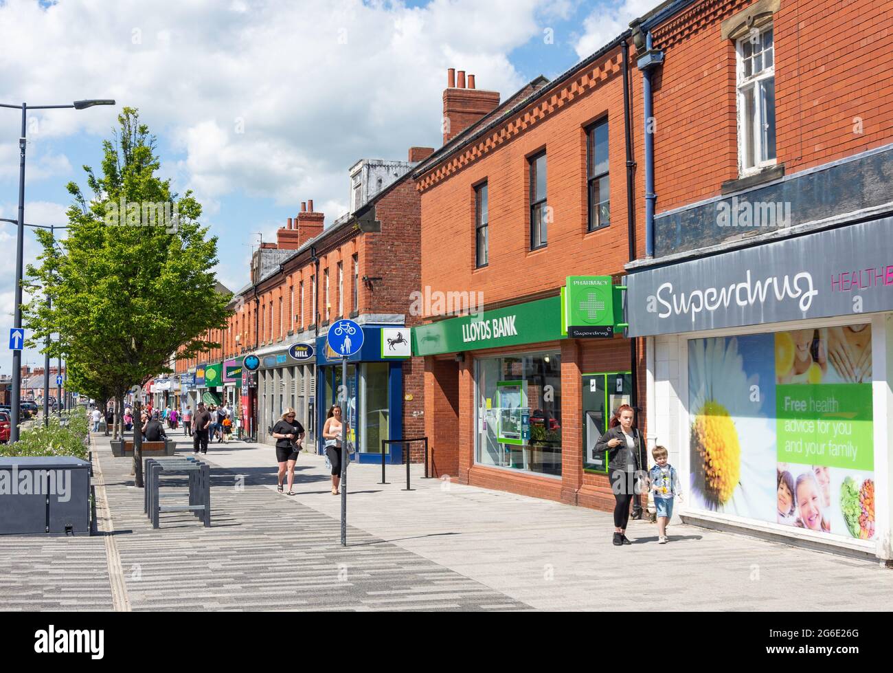 Station Road, Ashington, Northumberland, Inghilterra, Regno Unito Foto Stock