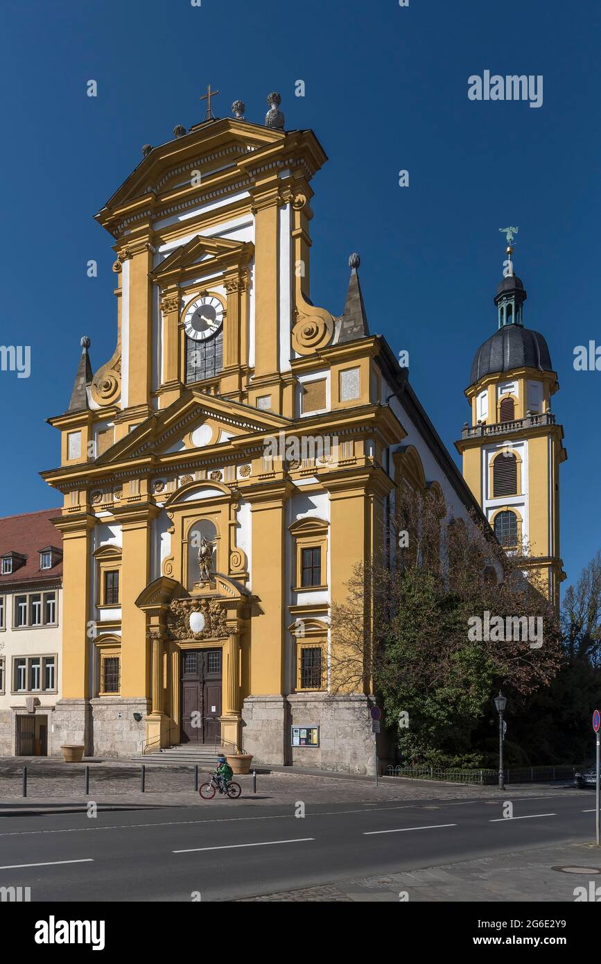 Chiesa protestante, edificio barocco del 1699, Kitzingen, bassa Franconia, Baviera, Germania Foto Stock