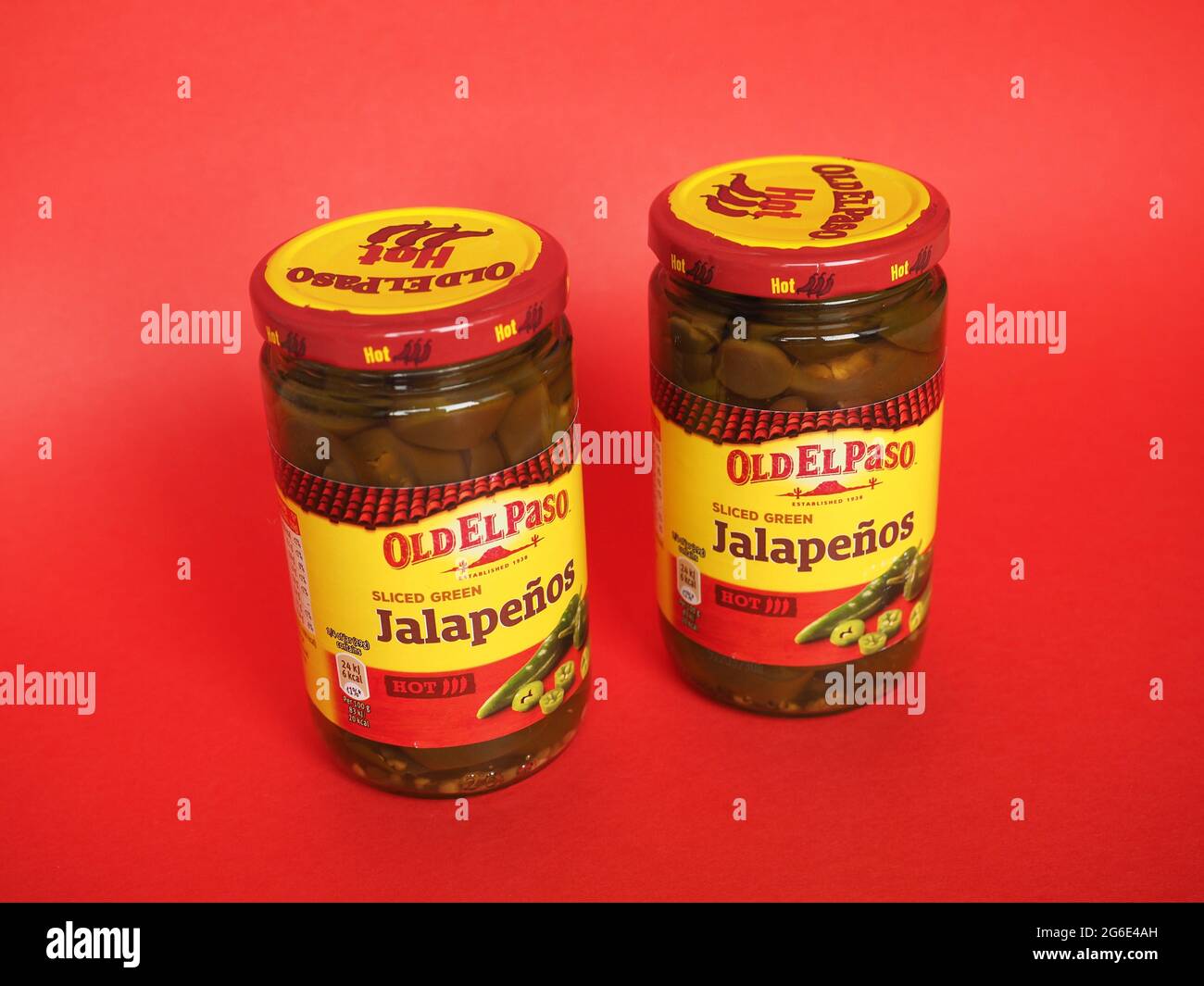 MINNEAPOLIS, USA - CIRCA GIUGNO 2021: Vasetto di Old El Paso a fette di Jalapenos verde Foto Stock