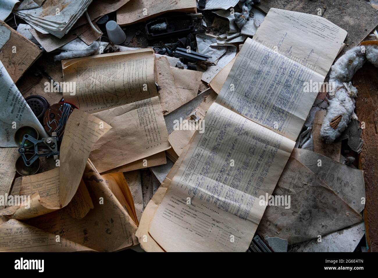 Città mineraria abbandonata Kadykchan, Road of Bones, Magadan Oblast, Russia Foto Stock