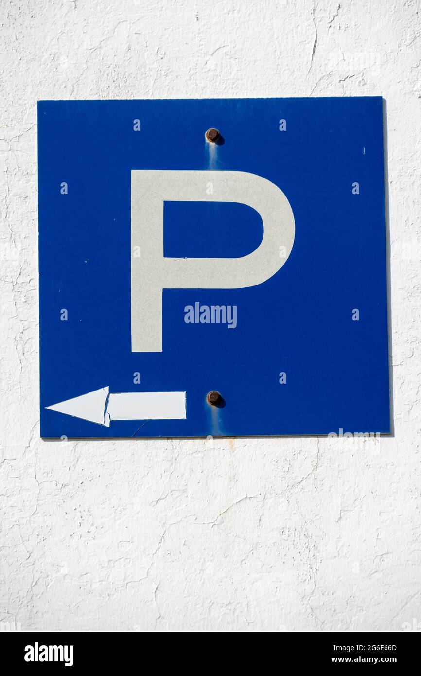 Segnale parcheggio, parcheggio Foto Stock