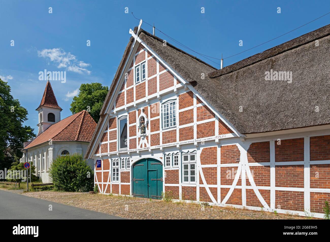 Ex cappella di San Giorgio e l'ex leprotarium di San Giorgio, Winsen/Luhe, bassa Sassonia, Germania Foto Stock