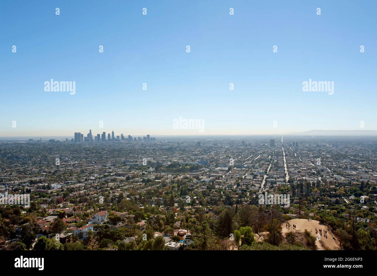 Vista di Los Angeles dall'osservatorio Griffith. Foto Stock