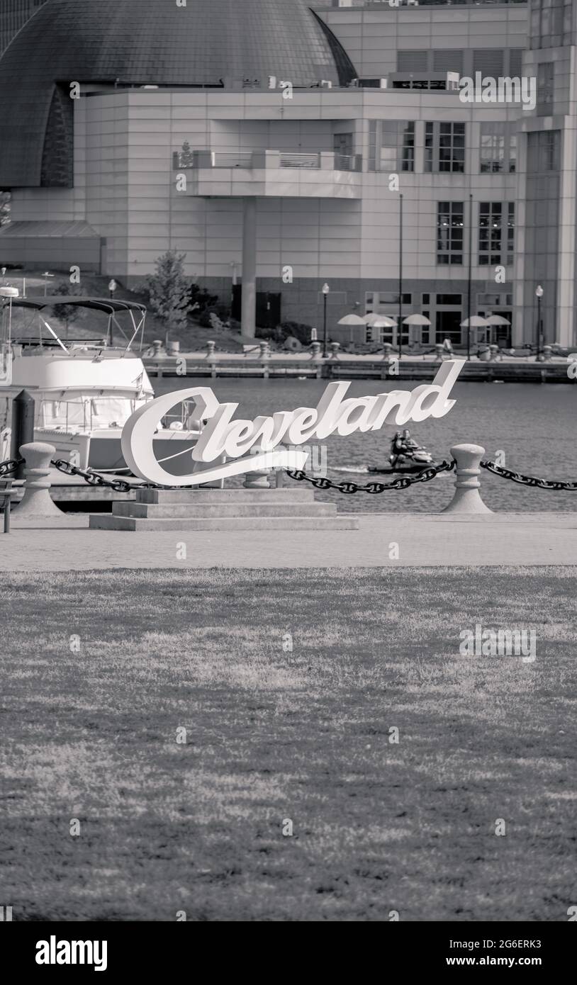 Cleveland segno dello Script Foto Stock