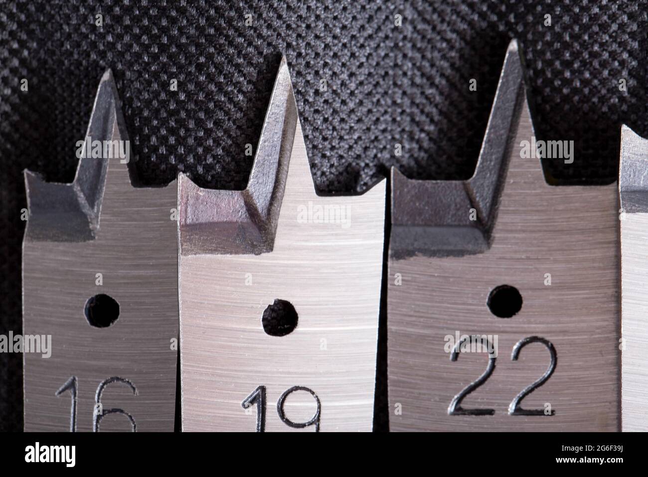 Un set di punte per penna in metallo per legno e metallo. Attrezzatura Foto Stock