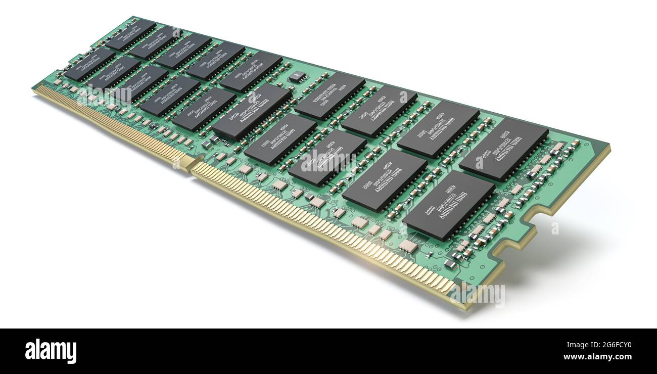 Modulo di memoria RAM per computer DDR isolato su bianco. illustrazione 3d  Foto stock - Alamy