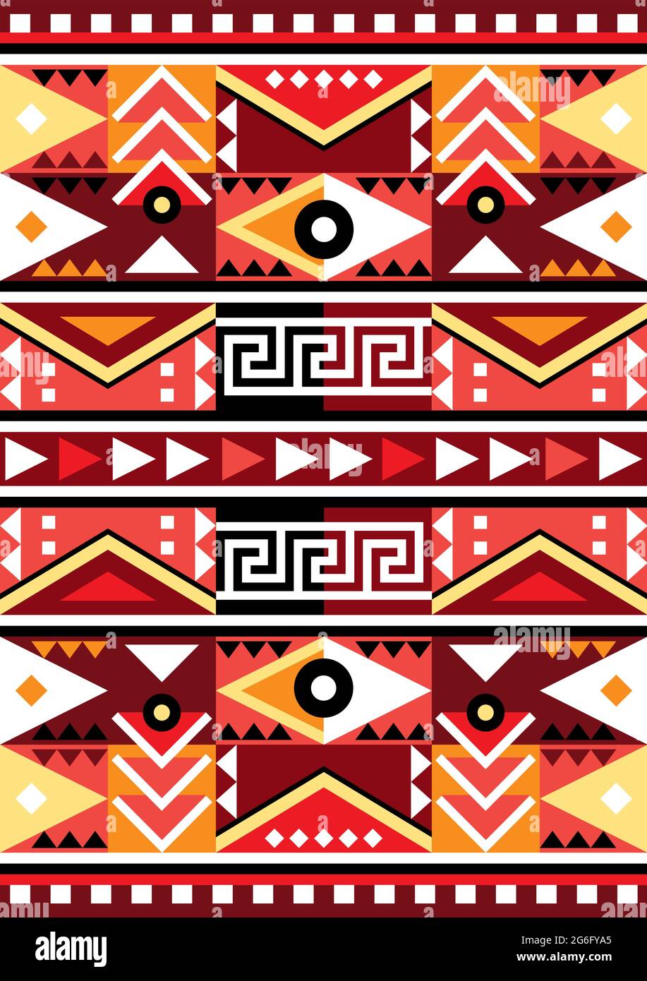 Motivo vettoriale senza giunture tribale geometrico - stile tappeto peruviano, tessuto Aztec o stampa in tessuto formato 2x3 Illustrazione Vettoriale